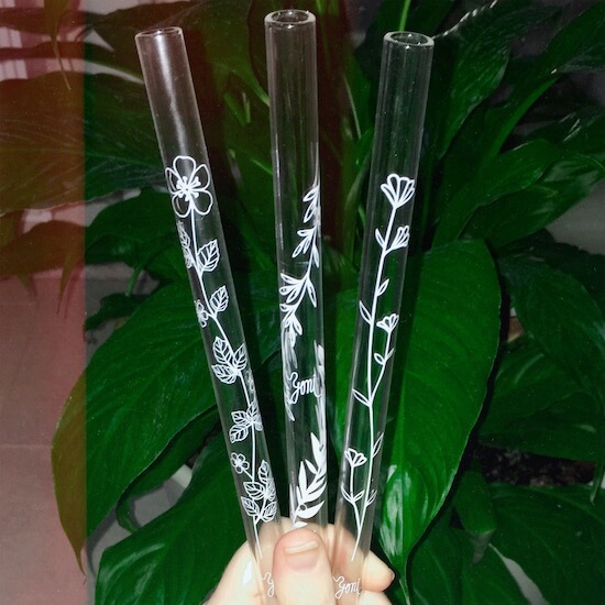 Straws from borosilicate glass
